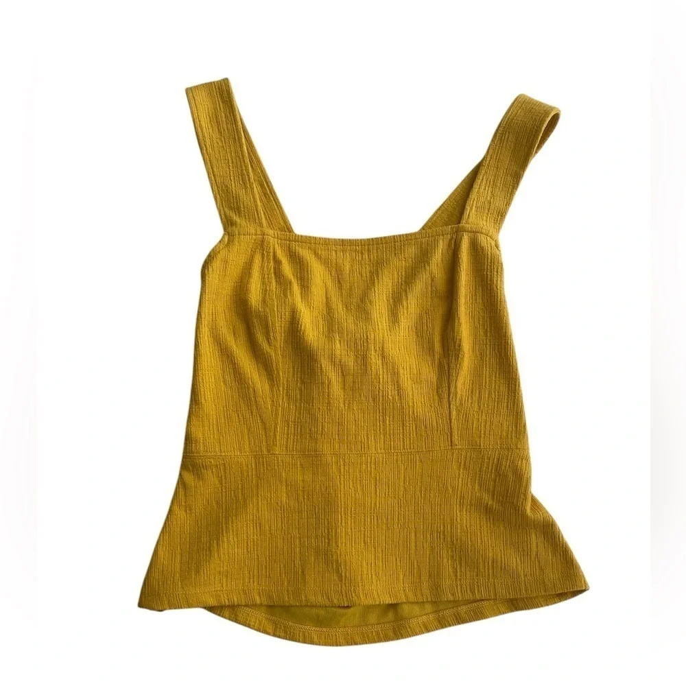 Anthropologie Current Air Yellow Cross Back Textured Tank Size Small